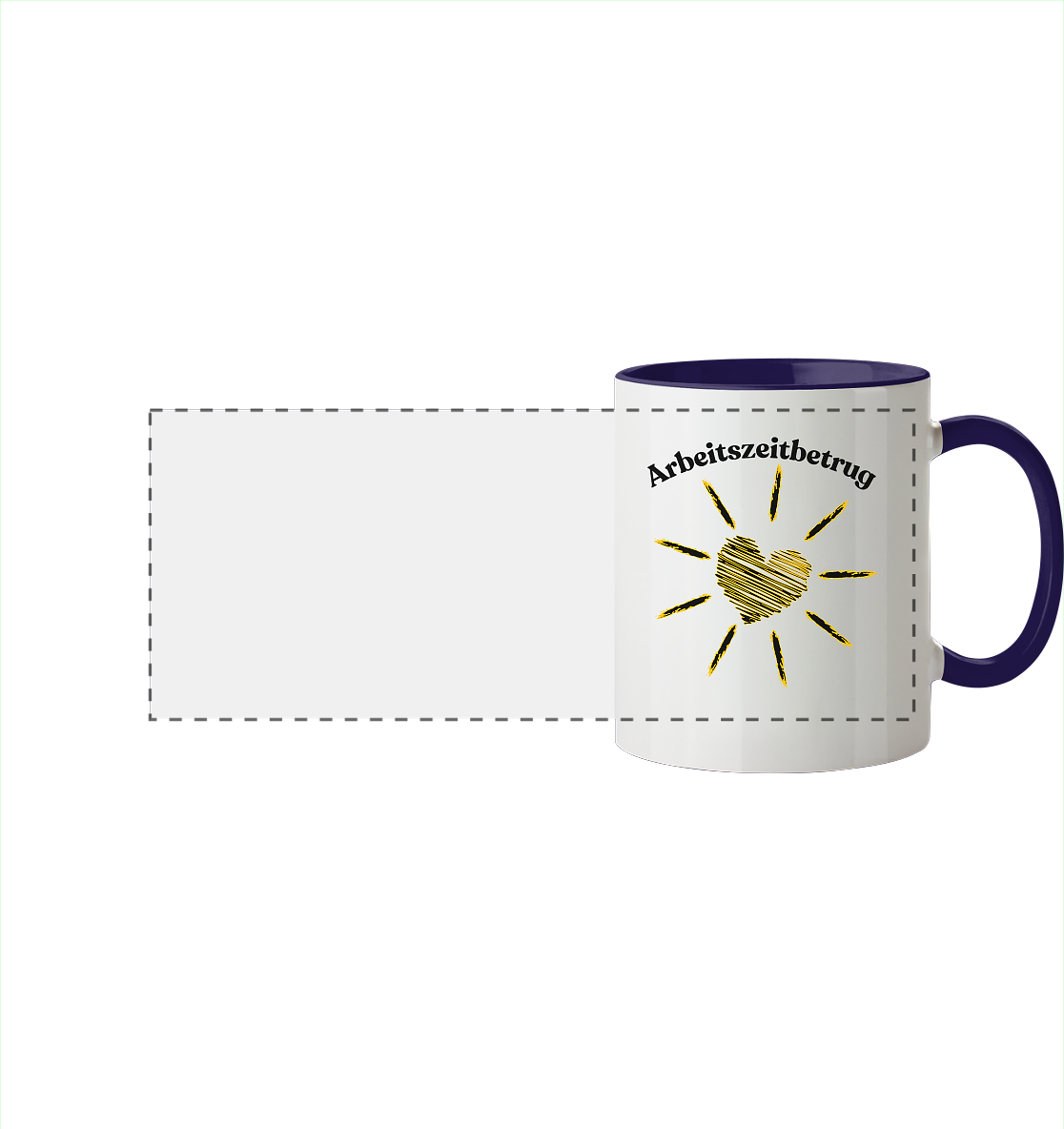 Arbeitszeitbetrug Kollektion - Panorama Tasse zweifarbig